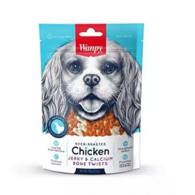 Wanpy Chicken Jerky & Calcium Bone Twists Dog Treat