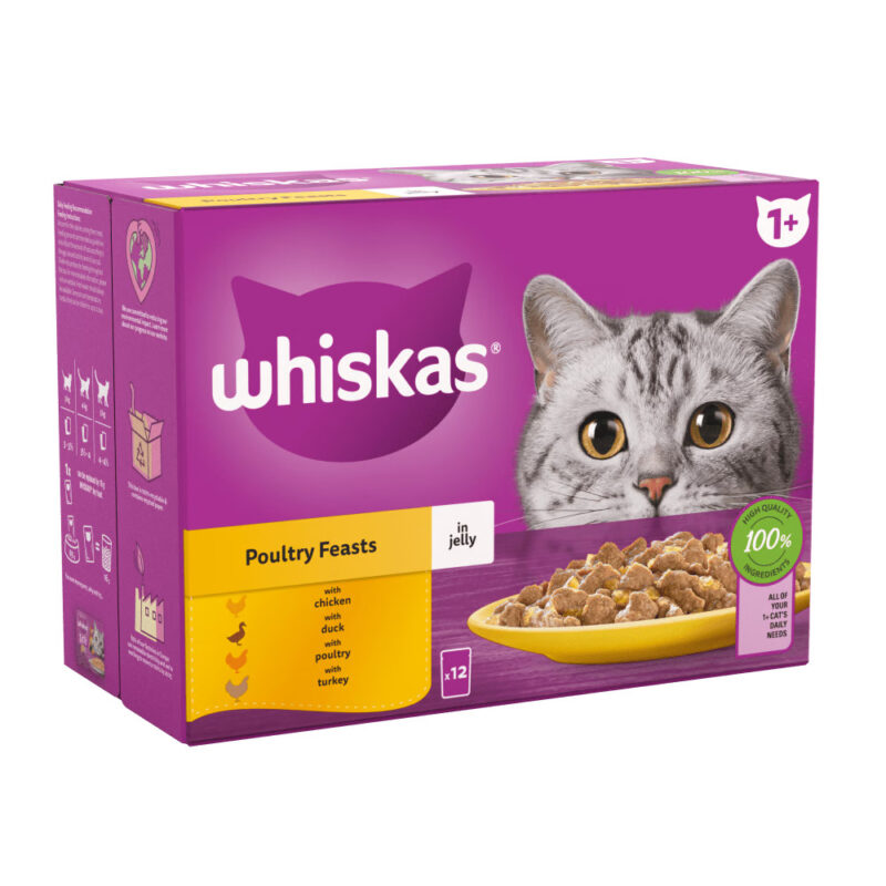 WHISKAS® Poultry Feasts in Jelly 1+ Adult (85 g)