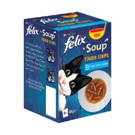 FELIX® Soup Tender Strips Fish Selection Wet Cat Food (6x48g)