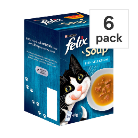 FELIX® Soup Fish Selection Wet Cat Food (6x48g)