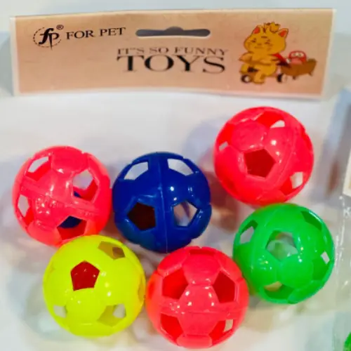 Plastic Ball Set Pet Toys (6 Pcs Pack) by Petco.pk