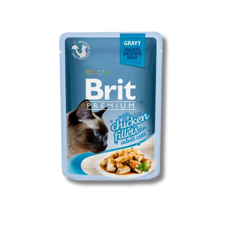 Brit Premium Adult Cats Pouch with Chicken Fillets in Gravy by Petco