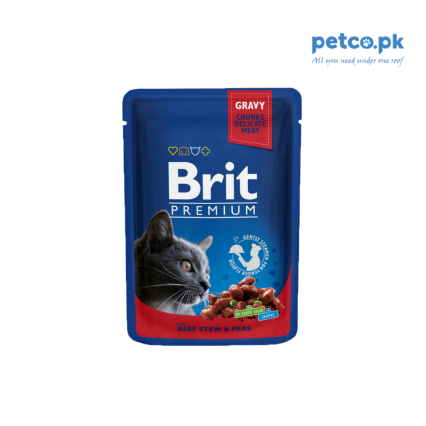 Brit Premium Cat Pouches with Beef Stew & Peas