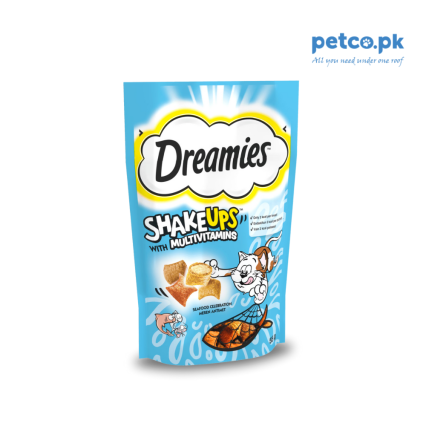 Dreamies Shake Up Multivitamins Cat Treats Sea Food Flavor