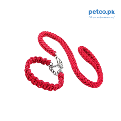 Heavy Duty Thick Round Rope Braided Leash With Collar
