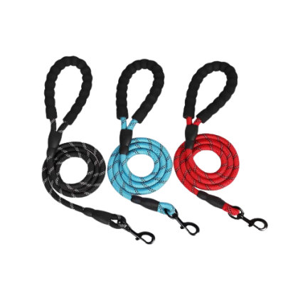 Round rope leash imp rubber handle