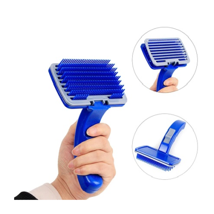 Button Blue Brush for Cats & Dogs
