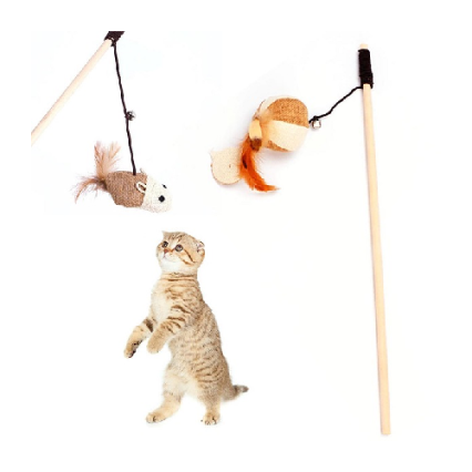 Cats Playing Attractive Mouse Stick