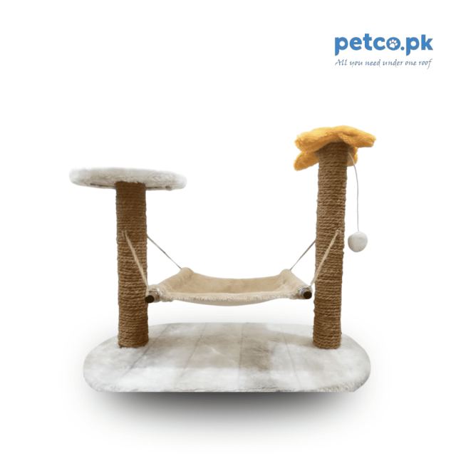 Two Pole Swing Cat Playing Scratching Post - With Detachable Poles