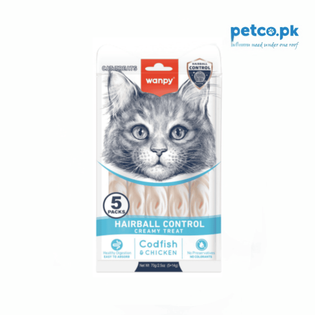 Wanpy Hairball Control Creamy Treat Codfish & Chicken