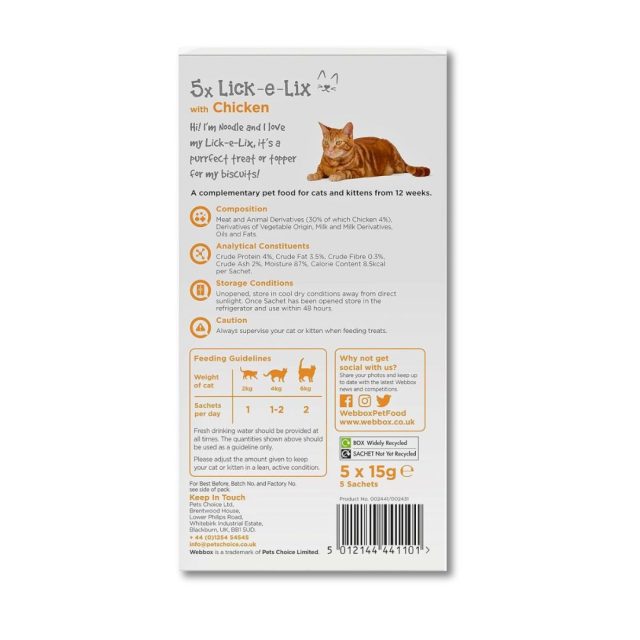 Webbox Cat Treats Lick-e-Lix Chicken - Image 2