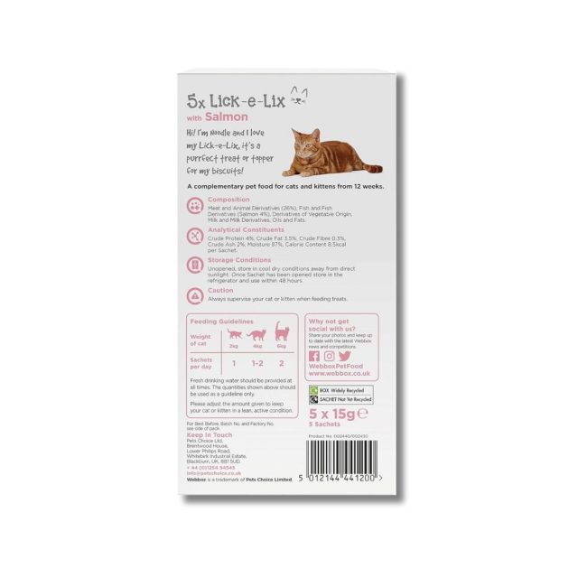 Webbox Cat Treats Lick-e-Lix Salmon - Image 2