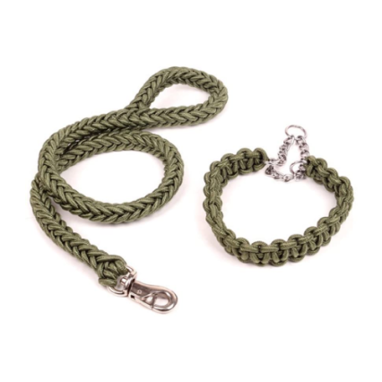 ROUND ROPE LEASH WITH COLLER M