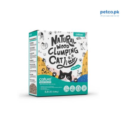 Cature Natural Wood Clumping Cat Litter - Smart Pellets Front Image of Box By Petco.pk